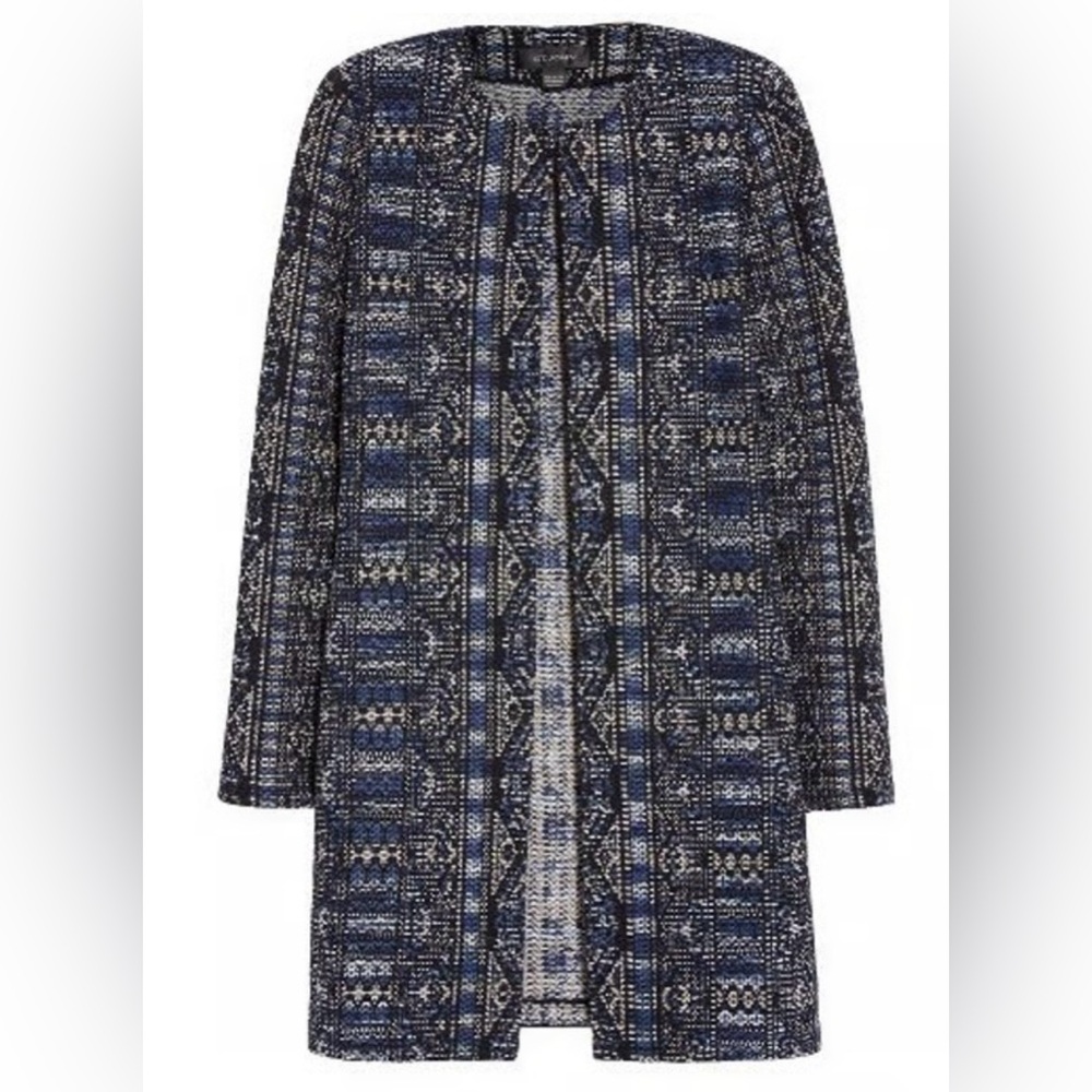St. John Kian Tapestry Knit Cardigan Sweater